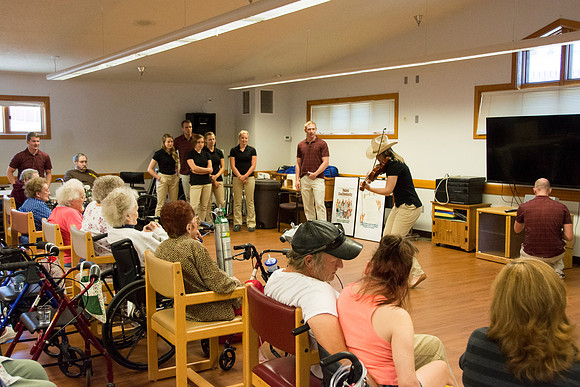 Dancers visit a Convalescent Center in Green River Wyoming.
