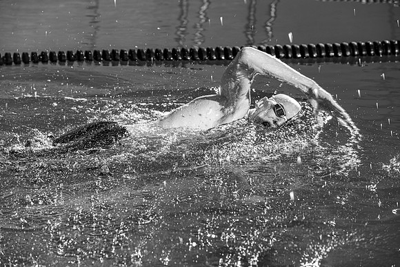 Swimming Pool fitness banner photoshoot.