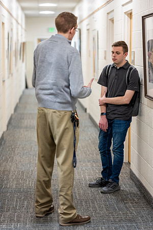 Student model portrays a student with anxiety.