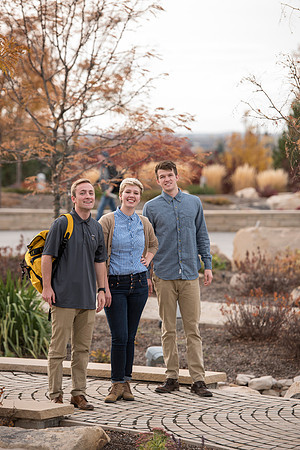 Information Technology students pose on campus for the department webpage.