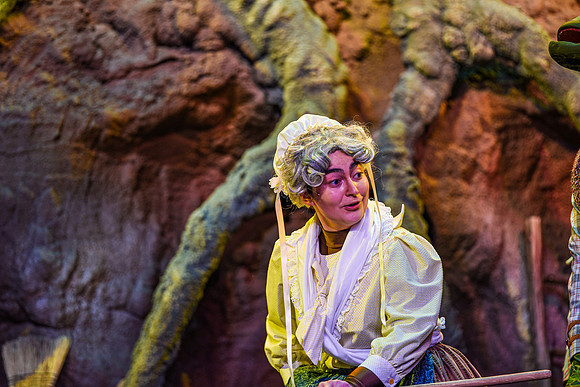 The theatre department's dress rehearsal of the Wind in the Willows in the Snow Drama Theatre.