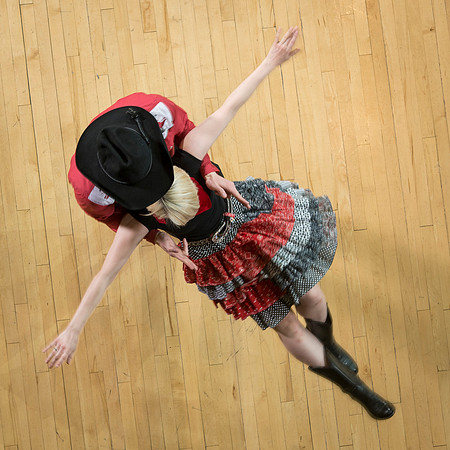 Marketing photos shot from the catwalk in the Hart Gym for their upcoming tour.