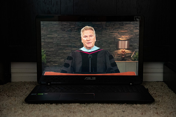 Broadcast of Winter 2020 Commencement. Due to COVID-19 graduates had a unique graduation and had to watch the commencement speech from home. Elder Craig C. Christensen speaks to the graduates.