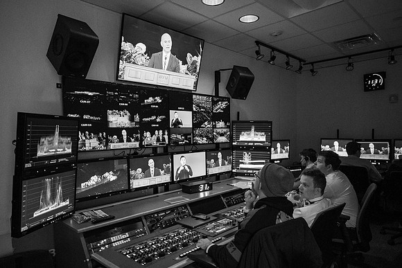 Behind the scenes for BYUI Devotional in the I Center