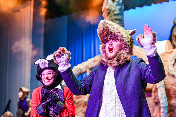 The theatre department's dress rehearsal of the Wind in the Willows in the Snow Drama Theatre.