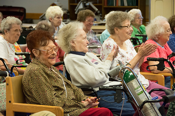 Dancers visit a Convalescent Center in Green River Wyoming.