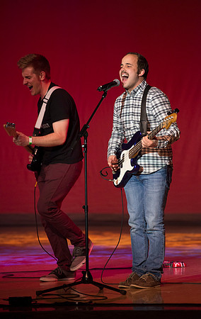 The band Fisticuffs poured energy into the crowed as they sang "Fix You" by Coldplay.