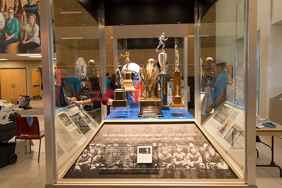 Legacy Hall in the Manwaring Center received some additional art work creating a lasting tribute to the ongoing Sprit of Ricks here at BYU-Idaho.  Two new show cases were added to Legacy Hall to pay t