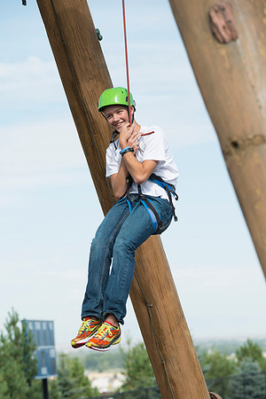 Youth high enjoy the Ropes Course class.