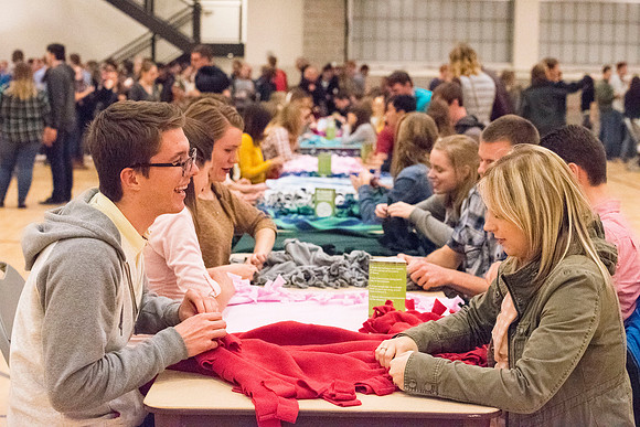 President Gilbert and his wife, Christine host a campus-wide date night for the students and their dates.