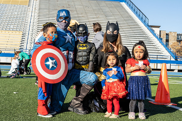 BYU-Idaho employees and their families enjoy a beautiful fall day at the stadium track.