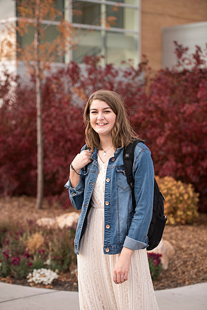 Information Technology students pose on campus for the department webpage.