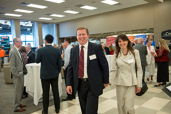 President Clark G.Gilbert meets with members of the President's Club for an evening of good food, entertainment and enlightenment.