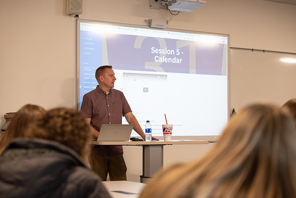 Students in the Education Deparment learn how to effectively use technology in their classrooms during a Teacher Education Technology Conference.