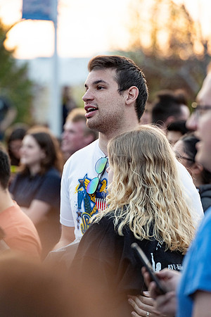 Students gather in the Taylor Quad. The hold paper lanterns, sing, and have fun together.