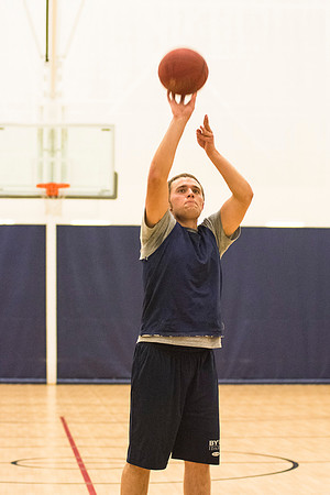 Students play ward basketball in the I-Center