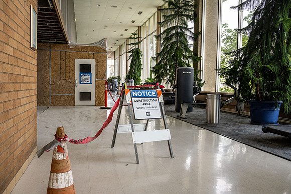 Remodeling and upgrading in and around the Hart Building.