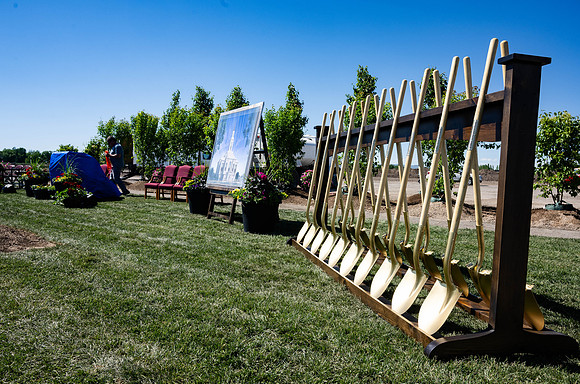 The stage is set and ready for the Groundbreaking ceremony of the Teton River Temple.