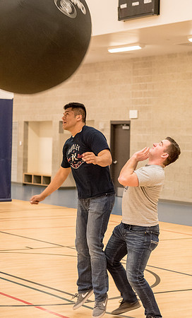 Closing social held in the I-Center courts. Food and fun with a Kin-Ball.