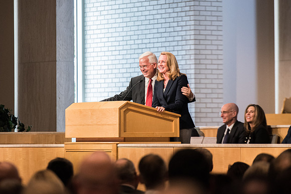 BYU-Idaho All Employee Conference. Guest Speaker Elder Matthew L. Carpenter and his wife. Summer Session