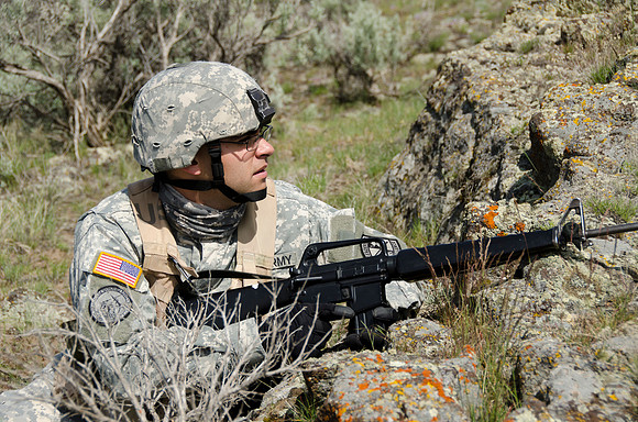 ROTC does some training West of R Mountain.
