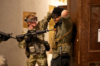 ROTC practices military tatics in an Advantage Airsoft facility.