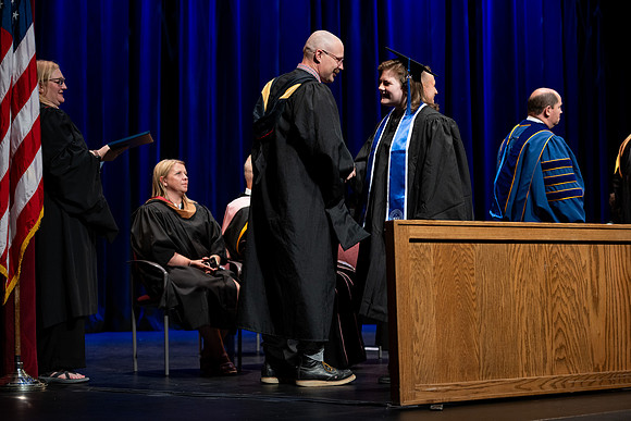 Graduates during convocation for the College of Performing and Visual Arts.