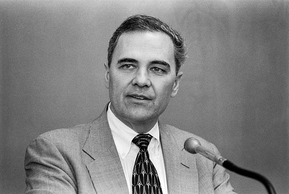 President Bennion makes an announcement at a press conference