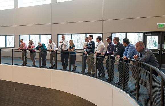 New employees get a tour of the BYU-Idaho Center.