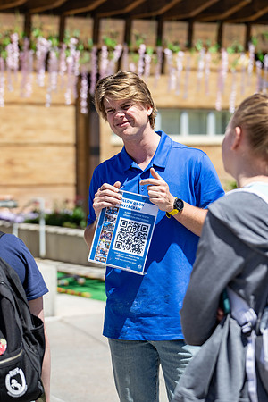 Spirit Fest Booths on campus, students talking and having fun together.