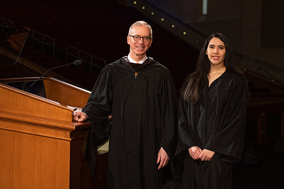 Commencement remarks are prerecorded in the I-Center.