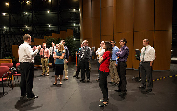 New employees get a tour of the BYU-Idaho Center.