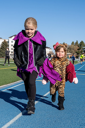 BYU-Idaho employees and their families enjoy a beautiful fall day at the stadium track.