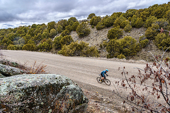 James riding gravel roads and trails on a bicycle during the COVID-19 quarantine period.