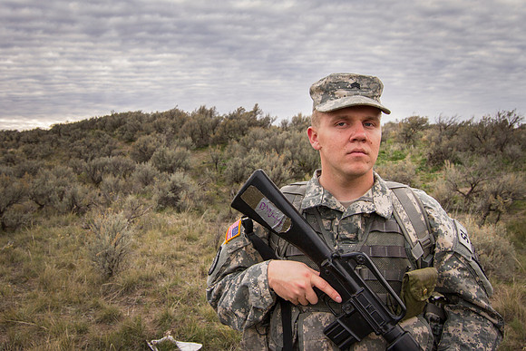 ROTC Cadets go out to the field at Beaver Dick Park to conduct a recon mission.