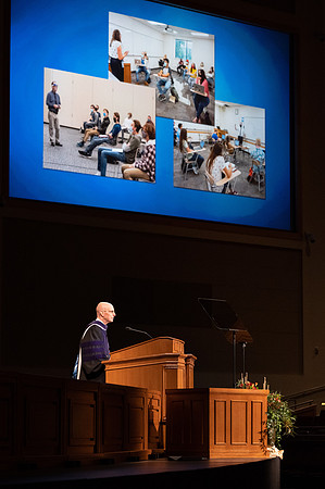 Commencement remarks are prerecorded in the I-Center.