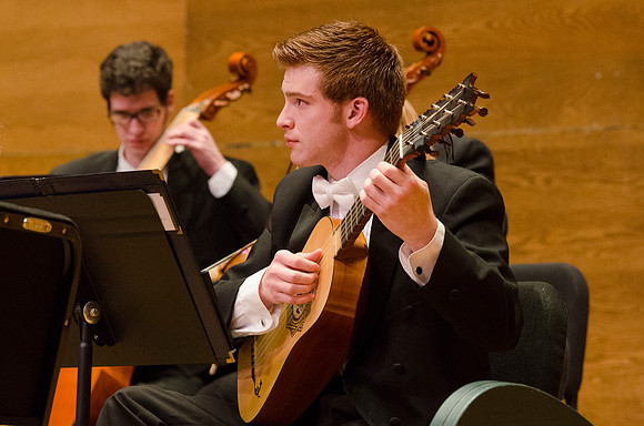 BYU-Idaho students perform in the Baroque Ensemble held in the Barrus Concert Hall