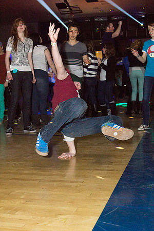 Students dance at an animal-themed dance party at in the Hart Gym.