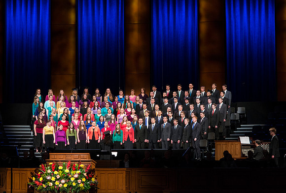 April 2014 Graduation ceremonies in the BYU-Idaho Center. BYU-Idaho photo by Michael Lewis