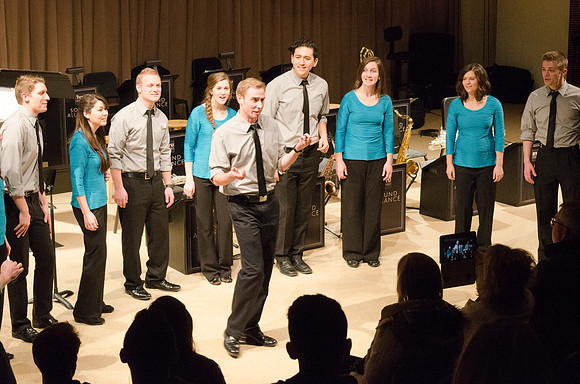 Vocal Union performs at the Music Department Showcase.