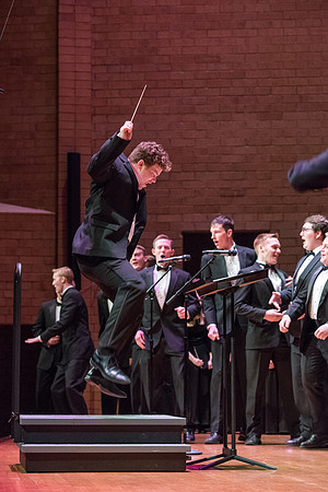 The Brigham Young University-Idaho choirs and ensembles perform in a concert together.
