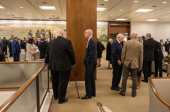President Henry J Eyring hosts a dinner for guest at the Church Office Building in Salt Lake City, Utah.