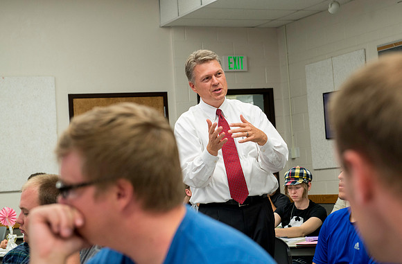 Business Management students learn some creative developement and thinking skills to prepare them for their IBC groups. The class is taught in a group effort by Craig Bell, Drew Eagar and Kent Lundin.