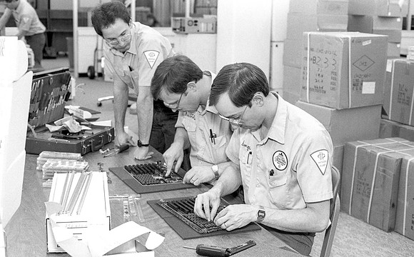 Students sign to commit to stay Drug-free. April 1990.