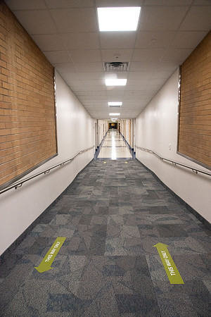Completed east hallway of the Hart building.