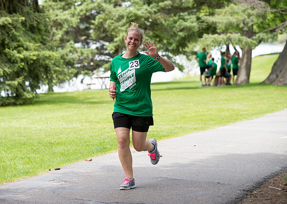 This year's Temple to Temple relay attracted over 400 participants.