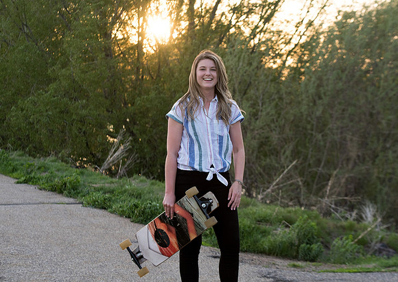 As a student Kenadee enjoys finding time for herself by going out and longboarding. Shots were taken at Riverside Park, Rexburg, Idaho.