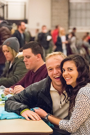 President Gilbert and his wife, Christine host a campus-wide date night for the students and their dates.