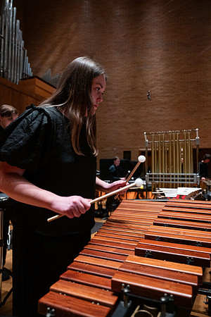 BYUI Percussion rehearsing before a a concert.