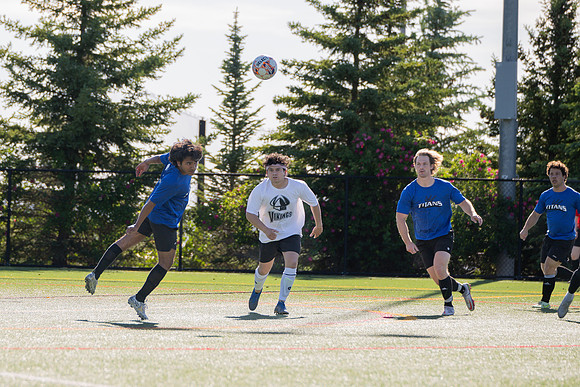 Men's Spring Competitive Soccer Quarterfinals. Vikings (3) vs Titans (0).